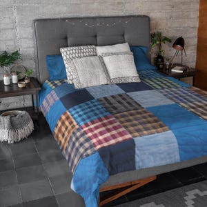 Colorful Microfiber Duvet Cover - Cozy Home Decor, Patchwork Style Bedding, Bedroom Makeover, Ideal Gift for Housewarming