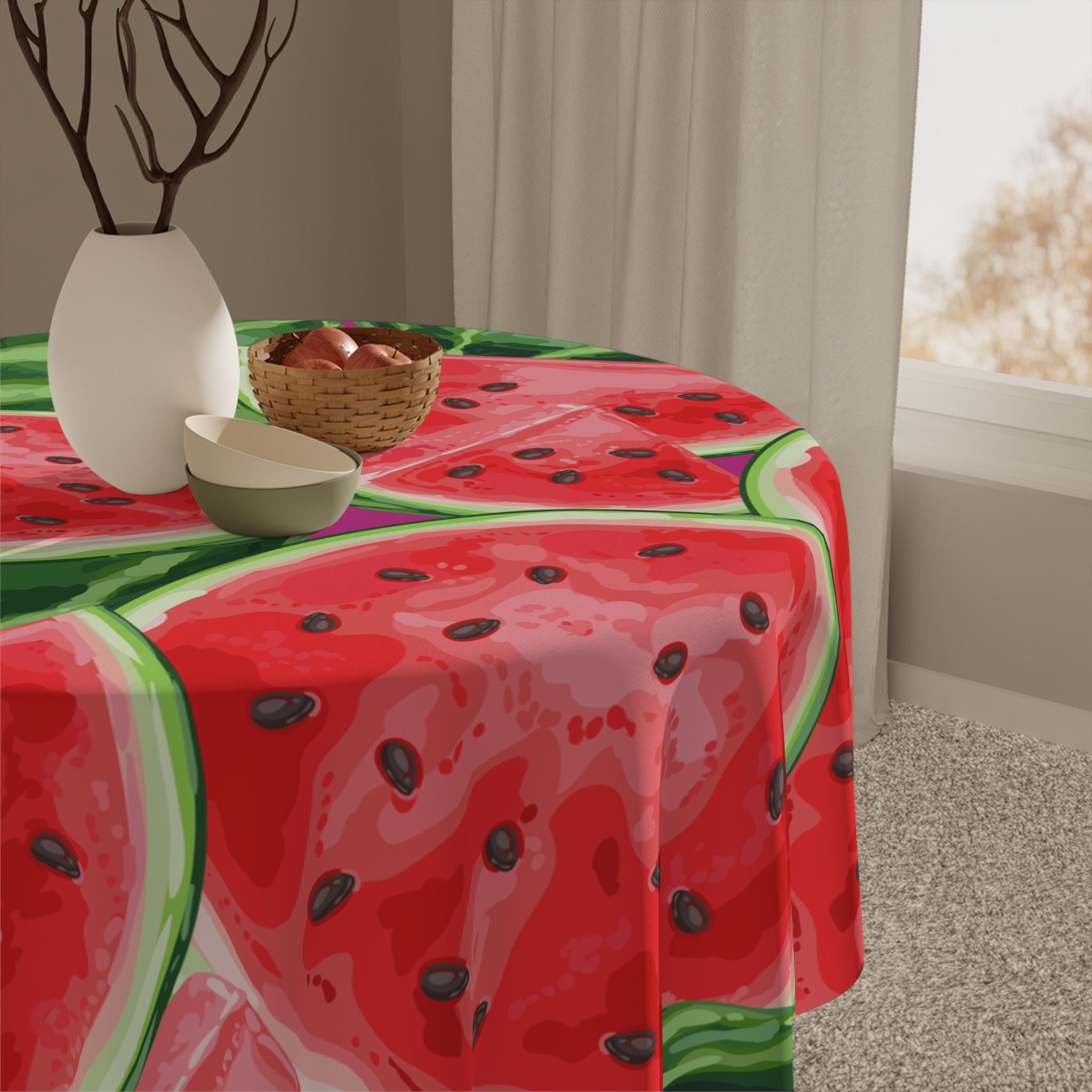 Watermelon Tablecloth, Kitchen Table Essential, Summer Table Linen, Picnic Cloth, Kitchen Decor, Table Cover, Gift Idea