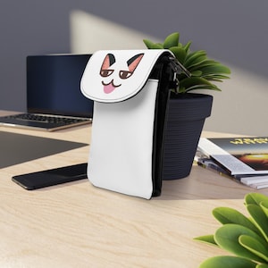 Cartera pequeña para celular con diseño de gato, bolso cruzado, accesorios lindos, monedero para celular, billetera con temática de gato, regalo para ella