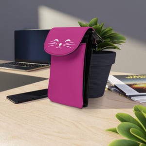 Monedero pequeño con diseño de gato, monedero pequeño para regalo, monedero de viaje, monedero para teléfono, soporte para teléfono.