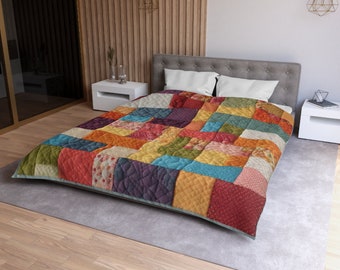 Traditional Swedish Patchwork Pattern Duvet Cover