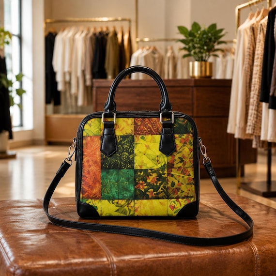 Vintage Patchwork Floral Shoulder Handbag, Multicolor Floral Crossbody Purse