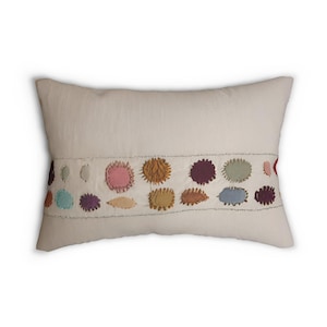 Boho Spring Flower Spun Polyester Lumbar Pillow