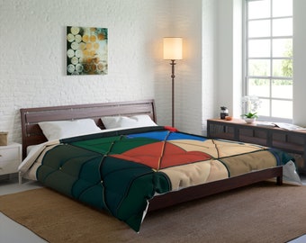 Quilted Squares Patch Pattern Colored Comforter