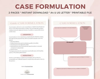 Case Formulation Template, Client Map Template, Client Notes, Therapy Notes, Session Notes, Therapist Digital Templates, Case Study TET02