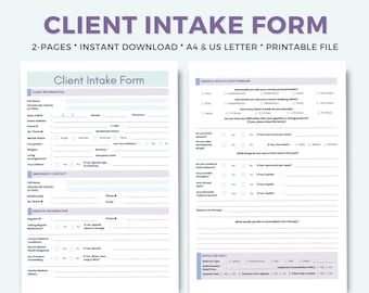 Client Intake Form Digital Template, Therapy Signup Form, Therapy Templates, Psychology Forms, Client Therapy Forms, Counseling Signup TET06