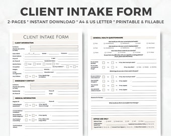 Client Intake Form Digital Template, Therapy Signup Form, Therapy Templates, Psychology Forms, Client Therapy Forms, Counseling Signup TET01