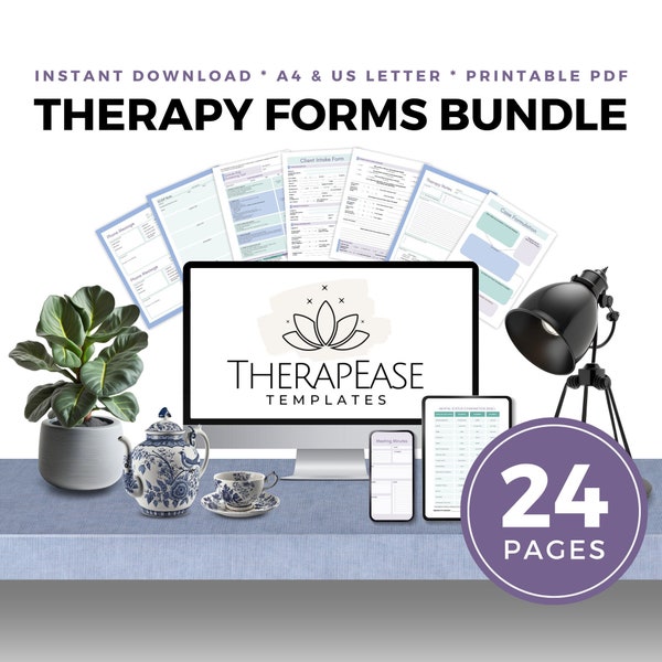 Counseling Forms & Paperwork Bundle, Therapist Paperwork Bundle, Forms for Private Practice, Therapy Tools, Therapy Templates TET06