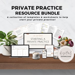 Private Practice Resources Bundle for Therapists, Start a Private Practice, Business Plan Template, Checklists and Worksheets, Therapy Tools