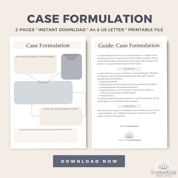 Therapy Case Study Template Etsy