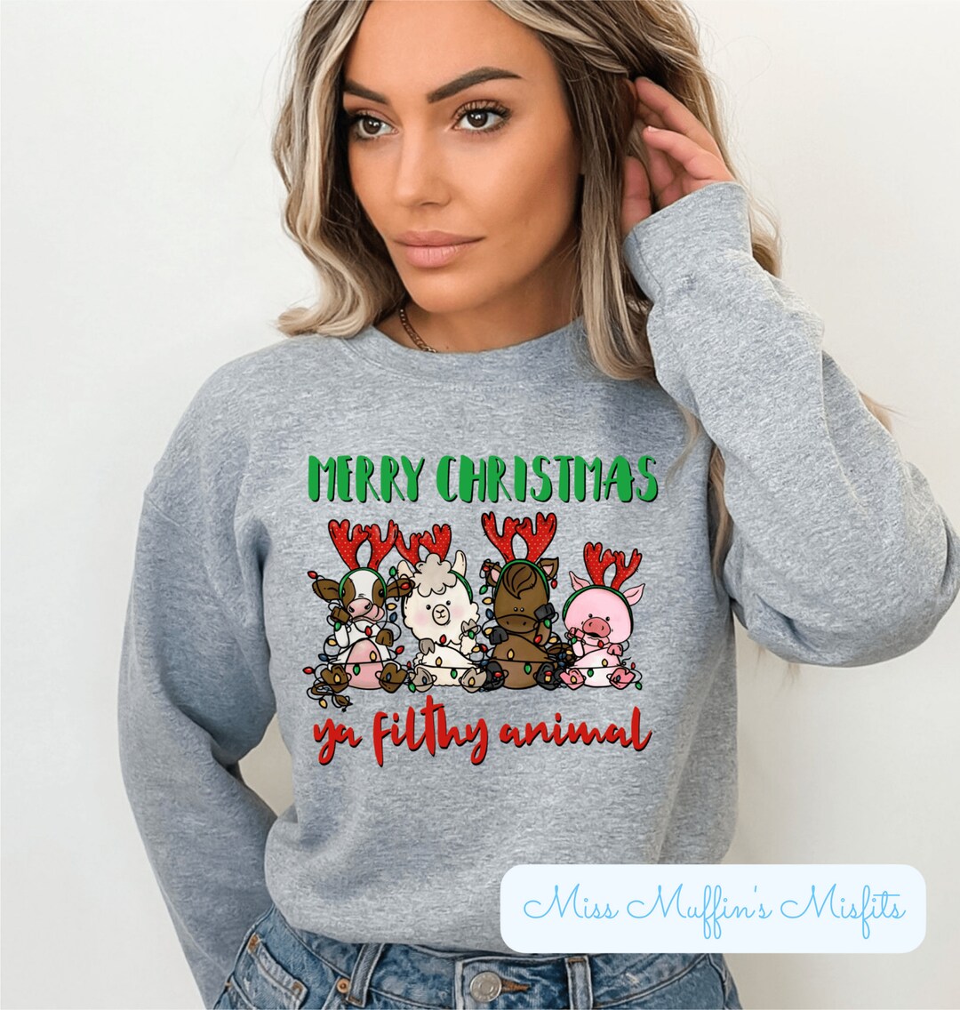 Merry Christmas Ya Filthy Animal Shirt Christmas Shirt Merry Etsy