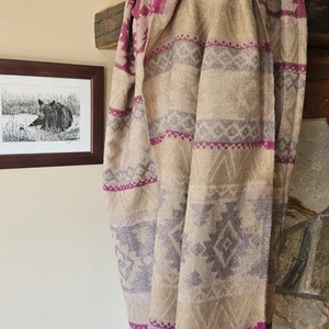 Meditation Shawl, Yoga Blanket, Prayer Blanket, Wool Scarf, North Indian Style, Indian Fusion Design, Warm Travel Blanket, Reversible Design