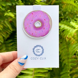Donut - Watercolor Magnetic Bookmark for Book Lovers