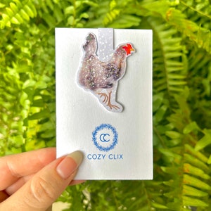Rooster - Watercolor Magnetic Bookmark for Book Lovers