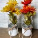Fresh Look at Farmhouse Upcycled Glass Jar Set White Painted Vases With Black