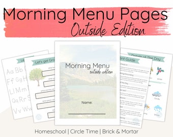 Outdoor Homeschool Morning Menu: Nature Theme (PDF Print)