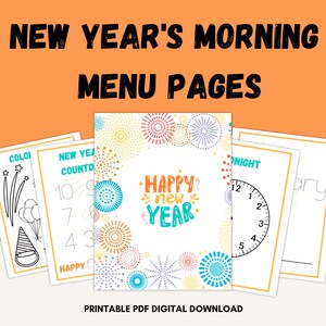 New Year&#39;s Morning Menu, Homeschool Morning Menu Pages, Holiday Morning Basket