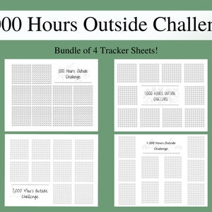 1000 Hours Outside Challenge, Outdoor Challenge, Hours Outside Tracker