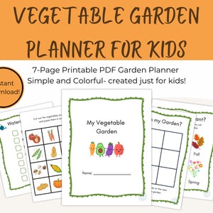 Vegetable Garden Planner for Kids, Garden Planner, Garden Planner for Kids, Garden Worksheet for kids, Gardening worksheets