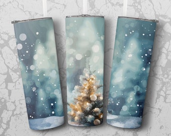 Christmas Snow Tumbler Sublimation Design, Winter PNG (Digital Download)