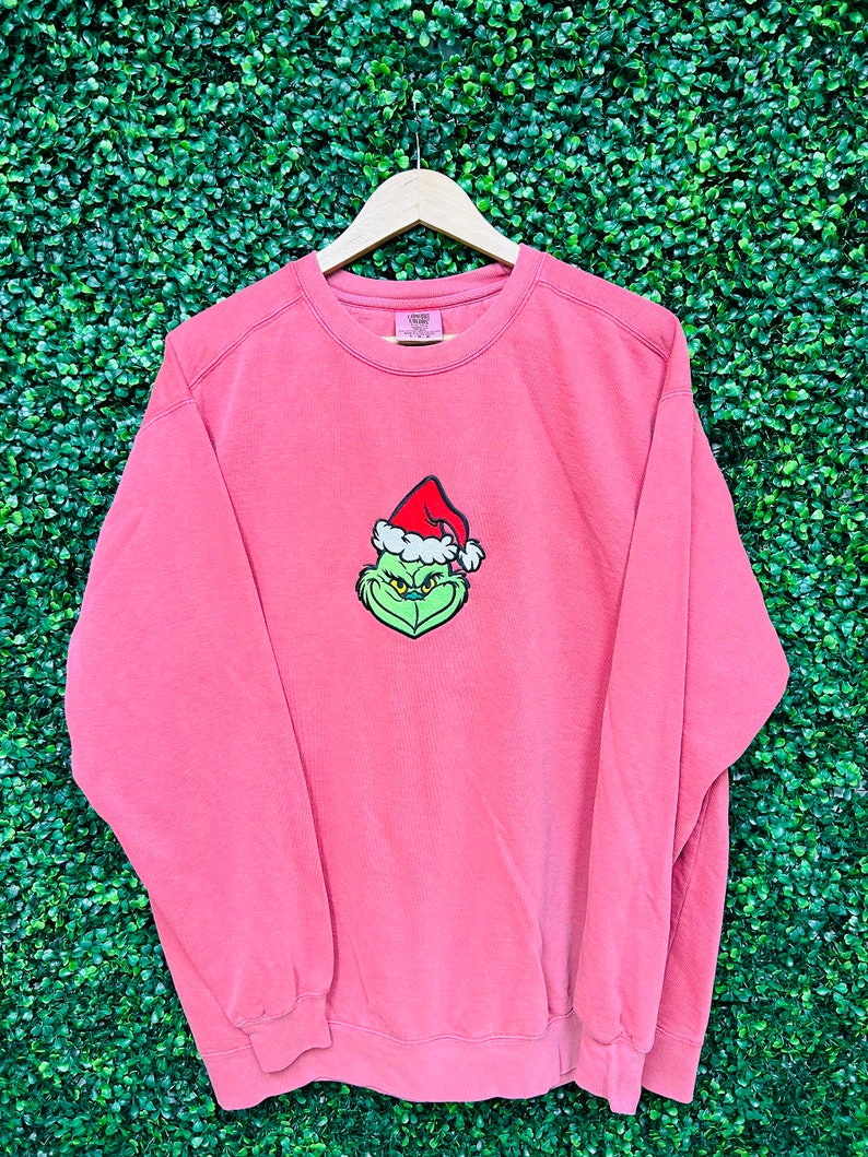 Embroidered GRINCH CHRISTMAS Sweatshirt, Office Christmas Party ...