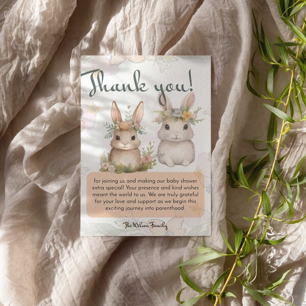 Bunny Thank You - Etsy