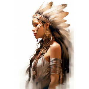 Femme amérindienne Clipart PNG Bundle 15 de haute qualité, fille aquarelle, autocollant imprimable, téléchargement numérique, fabrication de cartes, papier numérique | 299