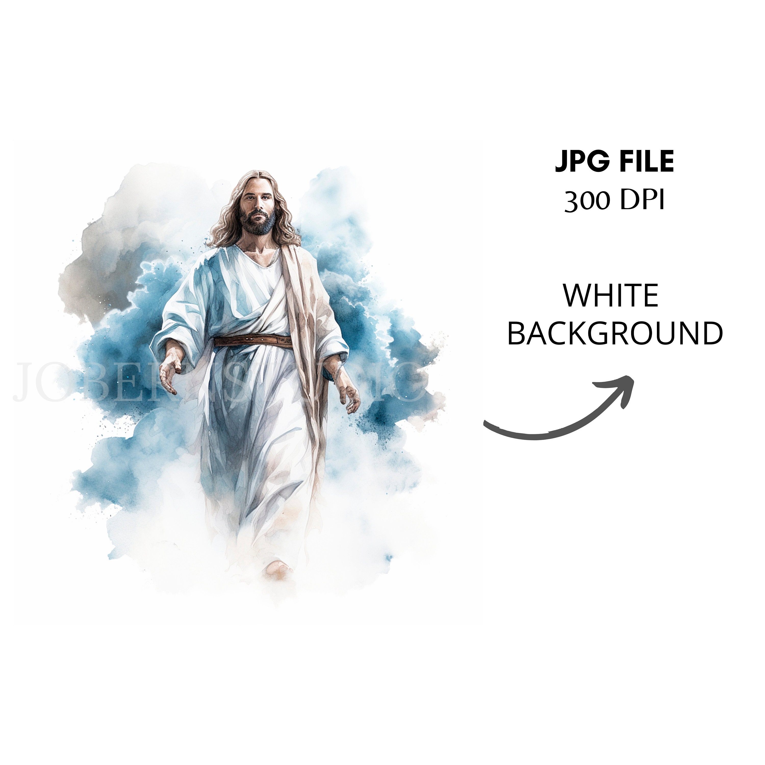 Jesus Christ Clipart Bundle 15 High Quality Png,watercolor Jesus on ...