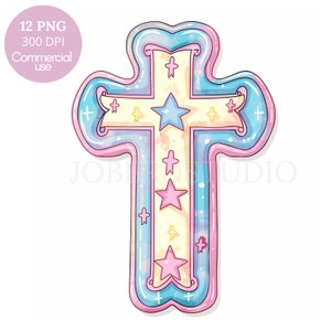 Pink Cross Clipart Bundle 10 PNG di alta qualità, Cute Cross Acquerello, Adesivo stampabile, Download digitale, Creazione di carte, Mestiere di carta digitale / 494