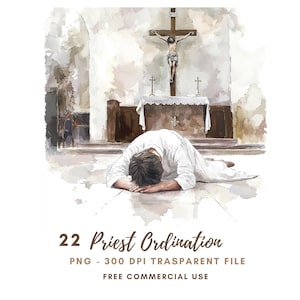 Priesterwijding clipart png, bundel 22 hoge kwaliteit, aquarel eucharistie en kerk, afdrukbare stickers goodnotes, digitale download | 777