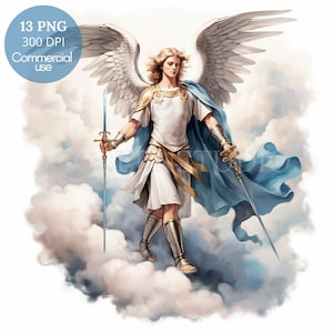 Pacchetto Clipart San Michele 13 PNG di alta qualità, San Michele Arcangelo, Download digitale, Creazione di cartoline, Supporti misti, Mestiere di carta digitale/ 341