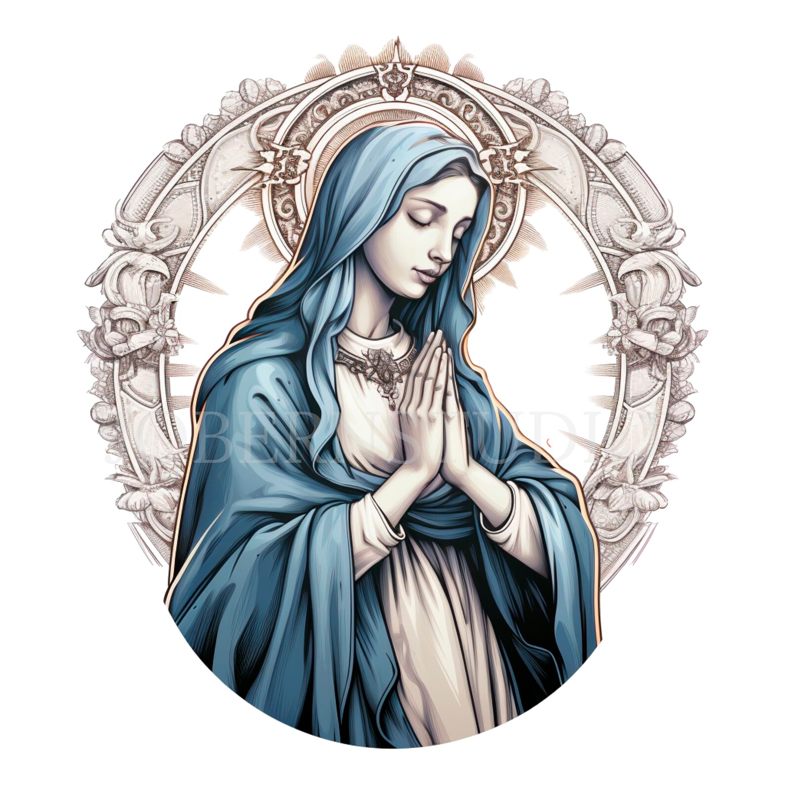 Virgin Mary Clipart,bundle 15 High Quality Png,watercolor Clip Art Jpg ...