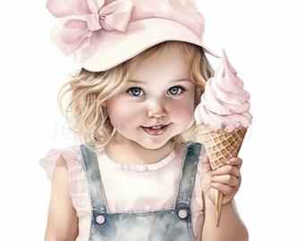 Aquarell Retro Baby Eis Clipart PNG, Bundle 15 hohe Qualität, digitaler Download, Kartenherstellung, digitales Papierhandwerk, druckbare Aufkleber 117