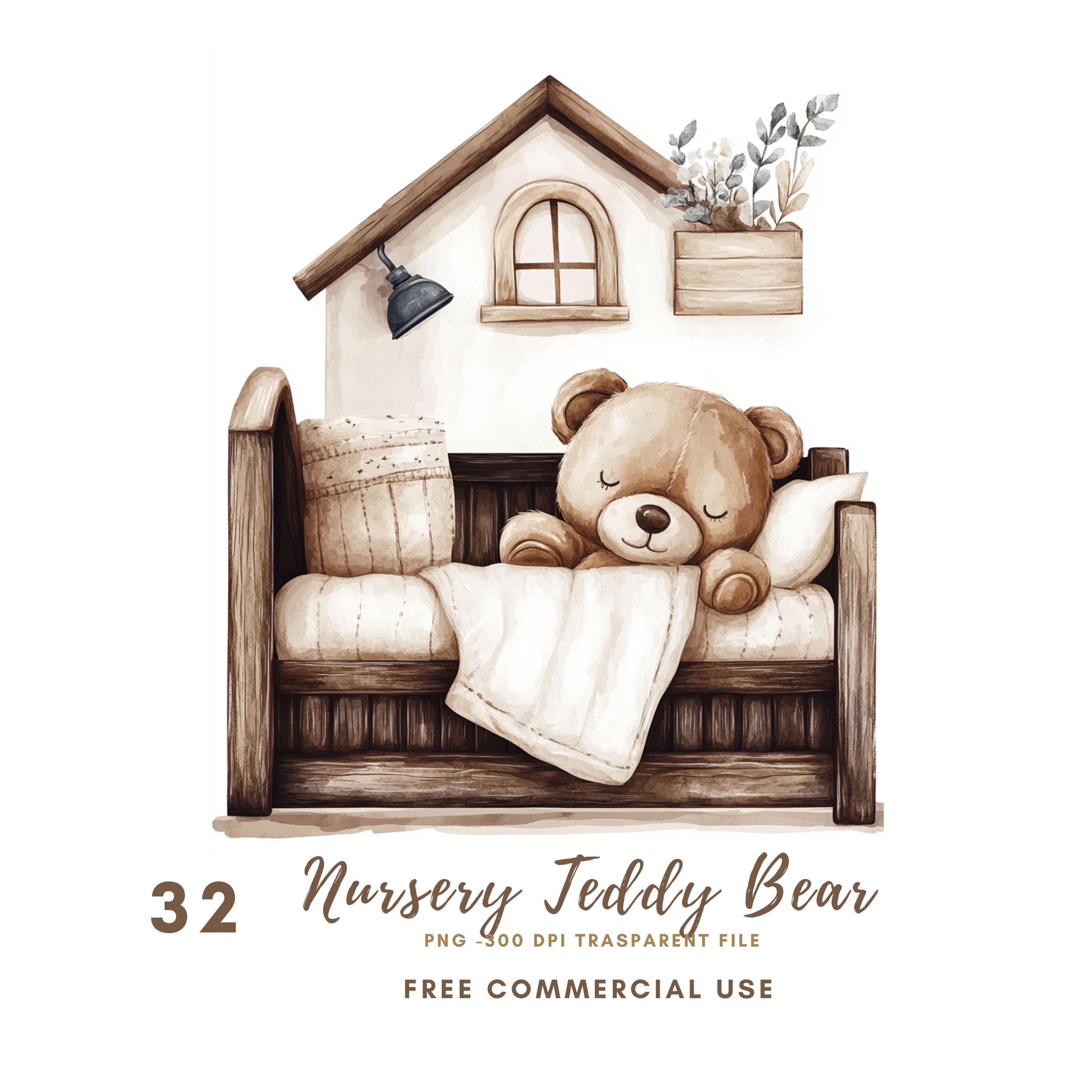 Brown Teddy Bear Nursery Clipart PNG| Bundle 32 High Quality ...