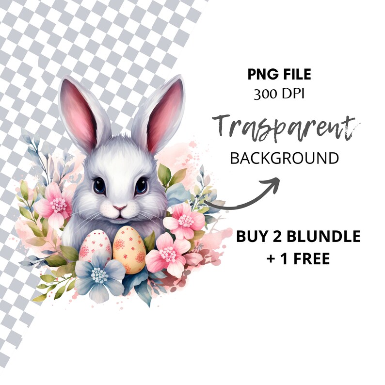 Easter Bunny Clipart PNG Bundle 10 High Quality JPG, Easter Watercolor ...