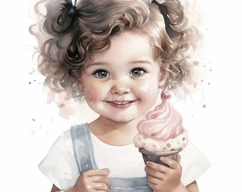 Aquarell Retro Baby Eis Clipart PNG, Bundle 15 hohe Qualität, digitaler Download, Kartenherstellung, digitales Papierhandwerk, druckbare Aufkleber 117