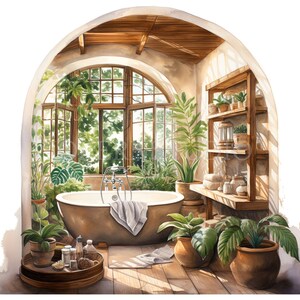 Vert printemps spa Clipart PNG, lot de 17 haute qualité, téléchargement numérique, fabrication de cartes, techniques mixtes, créations numériques en papier, autocollants imprimables | 378