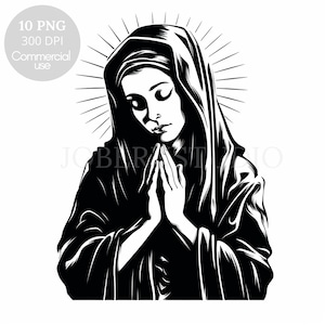 Clipart della Vergine Maria, bundle 10 PNG di alta qualità, Nostra Signora Guadalupe, download digitale, creazione di cartoline, supporti misti, creazione digitale con la carta/441