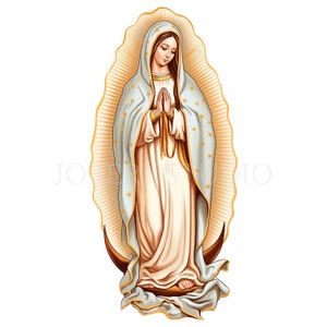 Nostra Signora di Guadalupe Clipart PNG,15 JPG di alta qualità,Download digitale,Adesivi stampabili,Creazione di cartoline, Supporti misti, Mestiere con carta digitale/ 47