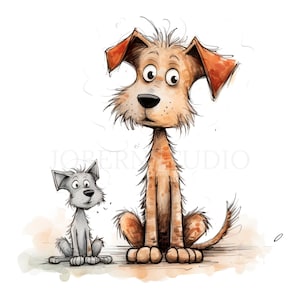 Crazy Dog Clipart PNG Bundle 15 JPG de alta calidad, café de perros gruñones divertidos, descarga digital, creación de tarjetas, medios mixtos, artesanía de papel digital / 105
