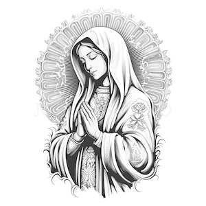 Clipart Vergine Maria, bundle 11 PNG di alta qualità, Santa Maria, adesivi stampabili, download digitale, creazione di cartoline, supporti misti, creazione di carta digitale/296