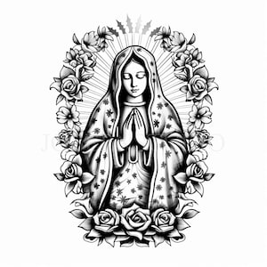 Clipart Vergine Maria, bundle 15 PNG di alta qualità, Nostra Signora Guadalupe, download digitale, creazione di cartoline, supporti misti, artigianato in carta digitale/ 94