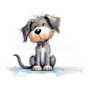 Crazy Dog Clipart PNG Bundle 15 JPG di alta qualità, Divertenti cani scontrosi caffè, Download digitale, Creazione di carte, Supporti misti, Mestiere di carta digitale / 112