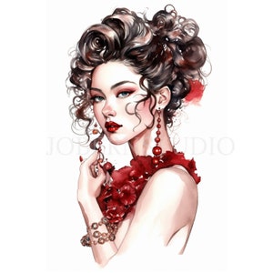 Clipart donna giapponese PNG, bundle 10 JPG di alta qualità, download digitale, creazione di biglietti, creazione di carta digitale, adesivi stampabili/ 182