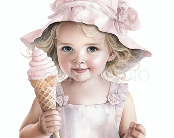 Aquarell Retro Baby Eis Clipart PNG, Bundle 15 hohe Qualität, digitaler Download, Kartenherstellung, digitales Papierhandwerk, druckbare Aufkleber 117