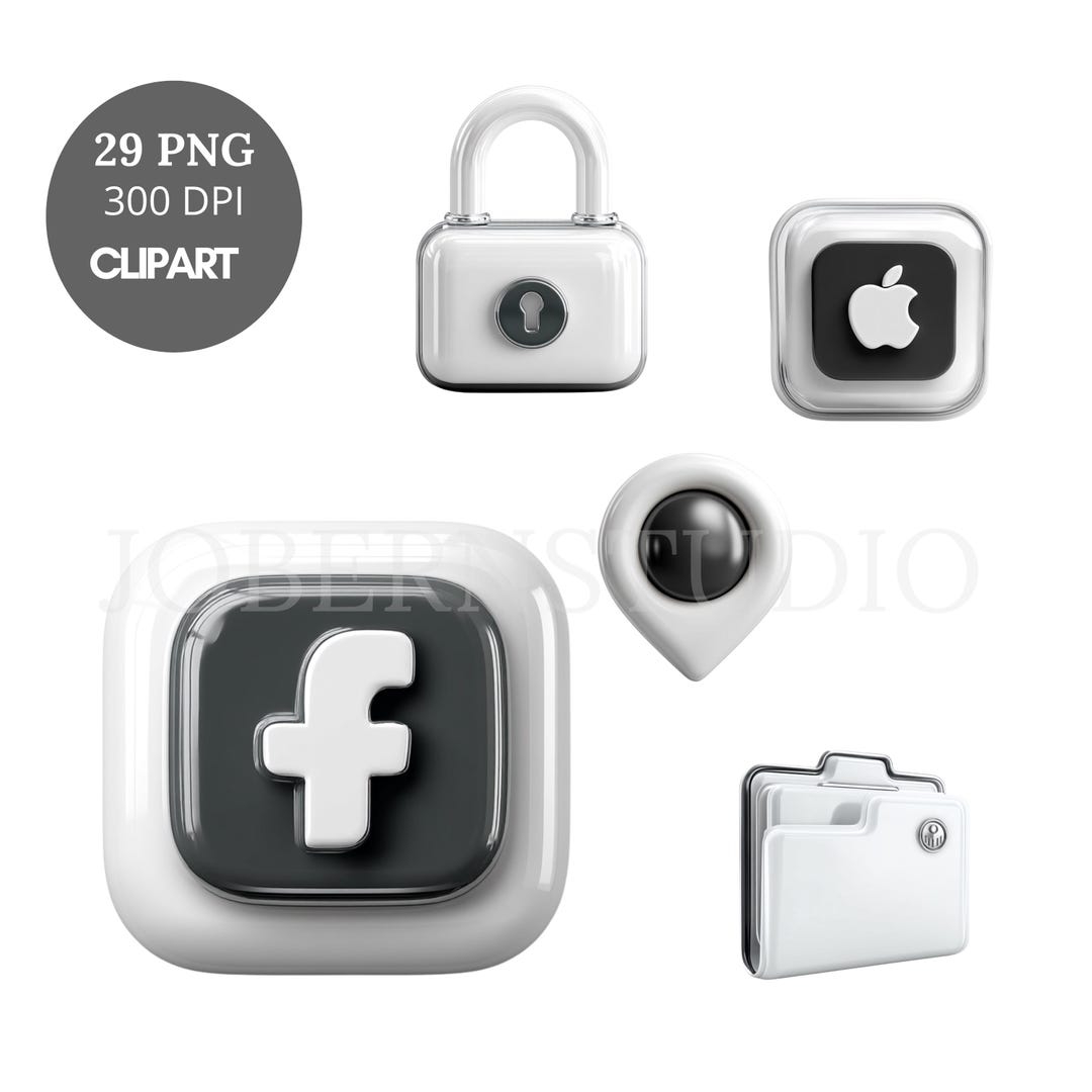 3D Icon Clipart PNG |bundle 29 High Quality |icon Facebook Instagram ...