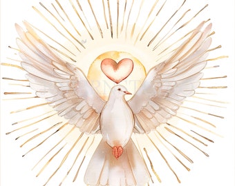 Holy Spirit Clipart Bundle 15 High Quality PNG,Watercolor Dove of  Pentecost,Printable Sticker,Digital Download,Card Making,Mixed Media| 271
