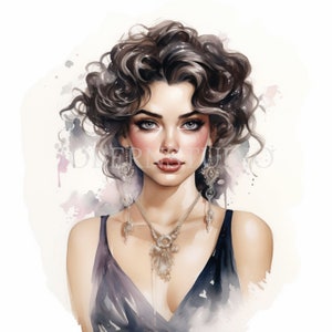 Pacchetto PNG Clipart donna europea 10 alta qualità, download digitale ragazza acquerello, creazione di cartoline, artigianato in carta digitale, adesivi stampabili/ 193