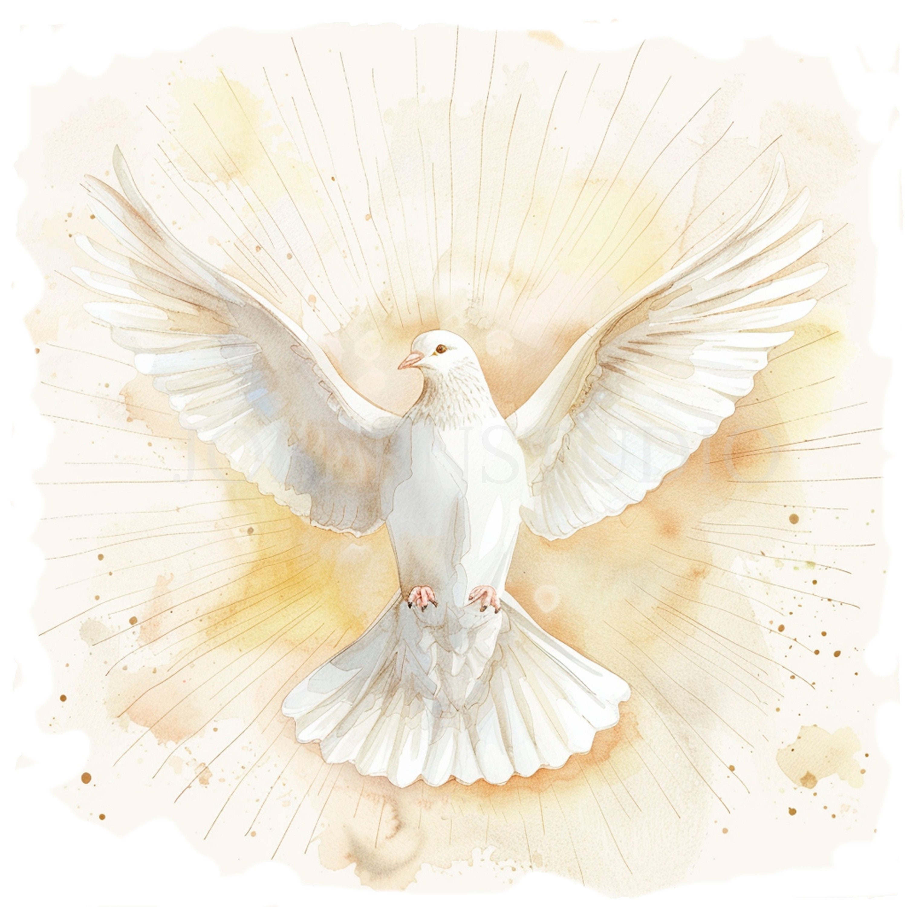 Holy Spirit Clipart Bundle 15 High Quality Png,watercolor Dove of ...