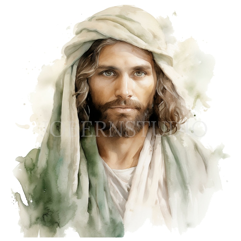 Jesus Christ Clipart Bundle 15 High Quality PNG, Watercolor Jesus ...